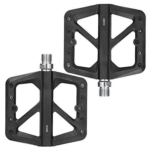 Mountain Bike Pedal : BOLORAMO Nylon Fiber Bearing Bike Pedals, DU+ Sealed Bearing Adopts Enlarged and Widened Design Bicycle Pedals for Most Mountain Bikes and Road Bikes