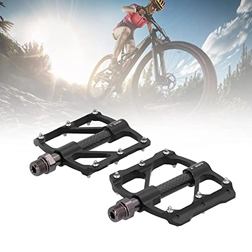 Mountain Bike Pedal : BOLORAMO Pair Of Lightweight CNC Aluminum Alloy Bicycle Pedal, Not Easy To Break Non‑slip and Wear‑resistant 3 Bearing Mountain Bike Pedals for Labor‑savingRiding(black)