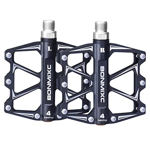Mountain Bike Pedal : BONMIXC Bike Pedals Lightweight Bicycle Pedals Sealed Bearing Mountain Bike Pedals Black 9 / 16