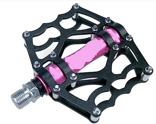 Mountain Bike Pedal : Bottom brackets, Bicycle Pedals, MTB Mountain Aluminum Alloy Bike Footrest Big Flat Ultralight Cycling Pedal (Color : Roze)