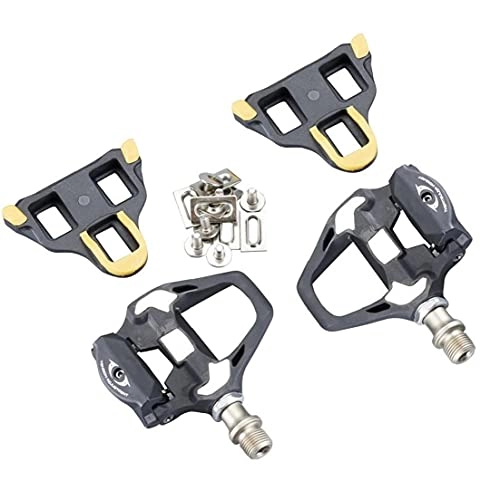 Mountain Bike Pedal : BRAVOSOLEIL Road Bike Pedals Shoe Cleats Set Lightweight Self-Locking Clipless Bicycle Pedals Cycling Accessories