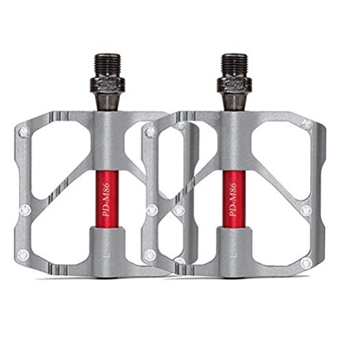 Mountain Bike Pedal : Breale 1 Pair Aluminium Alloy MTB Mountain 9 / 16 Inch Bike Pedals Platform Slip Bicycle Flat Alloy Pedals Road Cycling MTB Bike Accessories, 1906332MACABOLO, silver