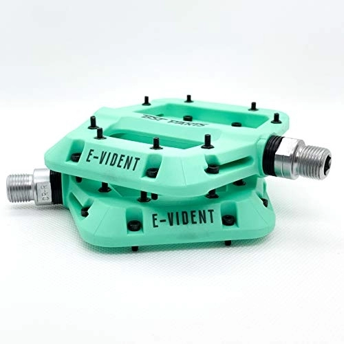 Mountain Bike Pedal : BST PARTS E-Vident Unisex Adult Flat Pedals, Mountain Bike / Cycle / VAE, Turquoise, Standard