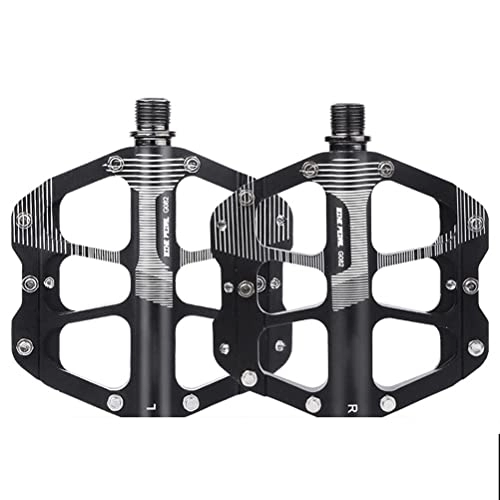 Mountain Bike Pedal : BTSEURY 1 Pair Mountain Bike Pedals 3 Bearing Non-Slip Aluminum Alloy Large Bicycle Platform Pedals for MTB Road Bike
