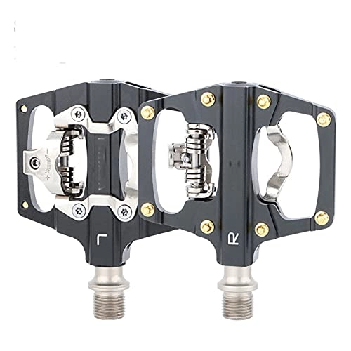 Mountain Bike Pedal : BTTKW MTB Bike Self-Locking Pedal Aluminum Alloy DU Bearing Mountain XC Clipless Bike SPD Bicycle Cleats Pedal Bicycle Parts(Color:black)