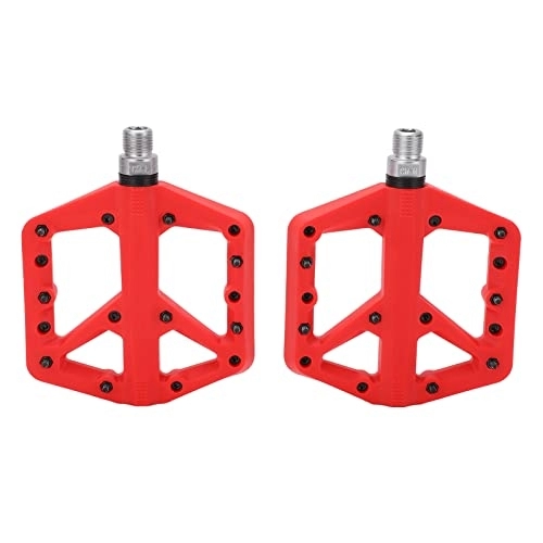 Mountain Bike Pedal : Buachois Mountain Bike Pedal 9 / 16 Inch Aluminum Alloy Non Slip Pedal Cycling Foot Rest Adapter Bicycle Maintain Replace Refit Accessory for MTB Travel Bikes(Red)