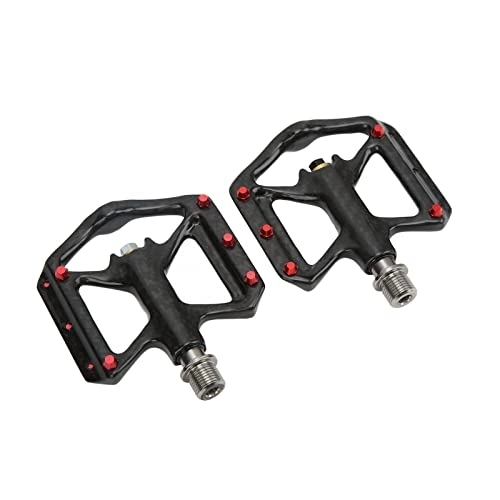 Mountain Bike Pedal : Buachois Mountain Bike Pedal 9 / 16 Inch Lightweight Carbon Fiber Non Slip Pedal Three Bearing Axle Pedale Replace Refit Accessory for Travel Bikes