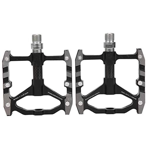 Mountain Bike Pedal : BuyWeek Bike Pedals, Mountain Bicycle Pedals Carbon Fiber Aluminum Alloy Bearing Platform Anti‑Slip Road Bike Pedals Cycling Accessories