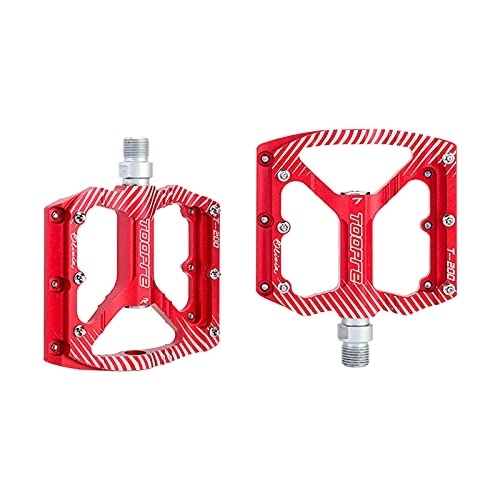 Mountain Bike Pedal : BuyWeek Mountain Bike Pedals, Aluminum Alloy Road Bicycle Flat Pedals Seal Bearings Bicycle Pedals Cycling Accessories(Red)