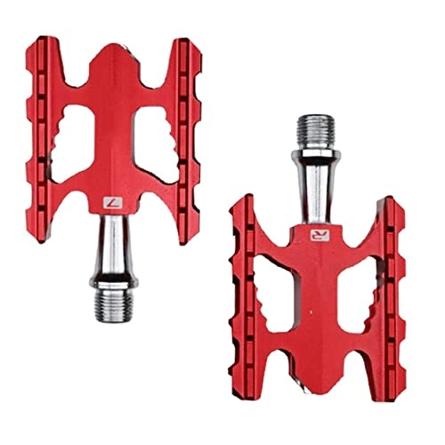 Mountain Bike Pedal : BUYYUB Folding Bicycle Red Pedals, Sealed Bearings, Aluminum Alloy Non-slip Mountain Bike Universal Pedals