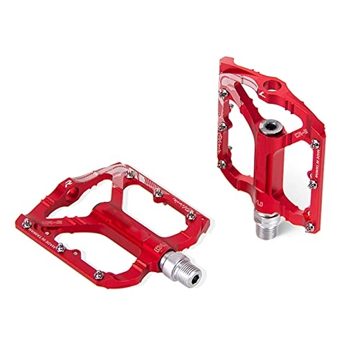 Mountain Bike Pedal : BUYYUB Mountain Bike Red Pedals, aluminum Road Bike Pedals, non-slip 9 / 16" Metal Pedals