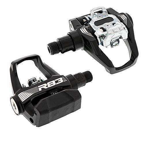 Mountain Bike Pedal : BV Bike 9 / 16'' Dual Pedals Compatible with Both Shimano SPD and Look Delta- Spin / Indoor / Exercise Bike Pedals Compatible with Peloton