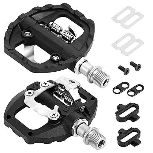 Mountain Bike Pedal : Calager 1 Pair Self-Locking MTB Pedals Mountain Bike Pedals Lightweight Aluminum Alloy with SPD Platform, Bike Pedals Cycling Clipless Pedals for BMX Spinning Bike