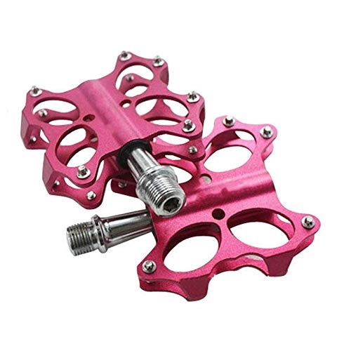Mountain Bike Pedal : Candicely Bicycle Pedal Outdoor Bicycle Bike Aluminum Alloy Bearing Pedals For Fixed Gear Bike Mountain Bicycle BMX (Size:One Size; Color:Red)