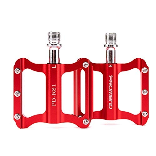 Mountain Bike Pedal : CARACHOME 1 Pair Bicycle Pedals, Aluminum Alloy with Cleats Cycling Accessories for Mountain Bikes / City Bikes / Road Bikes, Red