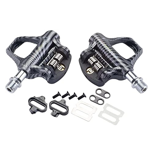 Mountain Bike Pedal : Carbon Fiber Bike Pedals - Carbon Fiber Road Lock Pedal, Extremely Reliable Clipless Pedals Bicycle Accessories for Mountain and Road Bike Fowybe