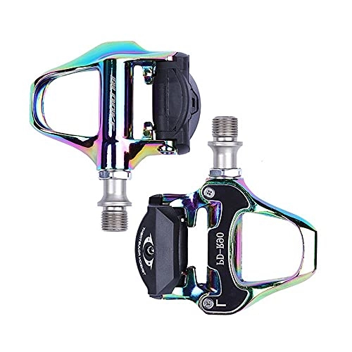 Mountain Bike Pedal : CATAZER Bike Pedals Road Bike Pedals Ultralight Electroplated Colorful Pedals with Cleat Set Clycling Pedals (Colorful)