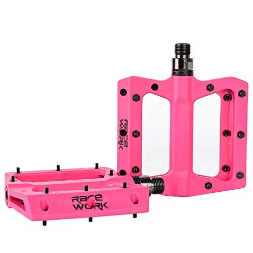 Mountain Bike Pedal : Catazer Mountain Bike Pedals MTB Pedals BMX Pedals Nylon Fiber Non-Slip Bicycle Pedals Clycling Pedals (Pink)