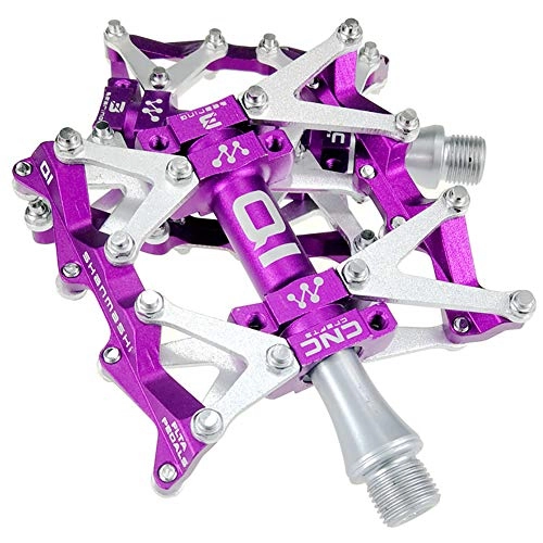 Mountain Bike Pedal : CBPE Bike Bicycle Pedals, 3 Bearing Pedals Non-Slip Durable Ultralight Mountain Bike Flat Pedals, for 9 / 16 MTB BMX Mountain Road Bike Hybrid Pedals, Purple