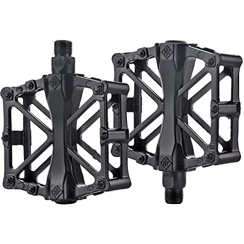 Mountain Bike Pedal : CCHHL Bike Pedals, Lightweight Aluminum Alloy 9 / 16 Mountain Bike Pedals, Bicycle Pedals ​With 16 Anti-Skid Pins, Cycling Equipment Accessories