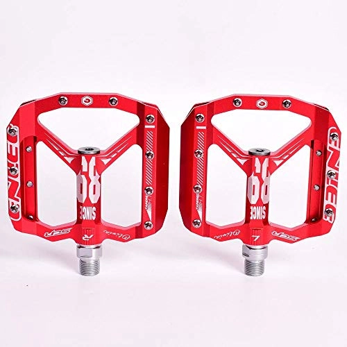 Mountain Bike Pedal : cewin Aluminum Alloy Pedal Mountain Bike Pedal Aluminum Alloy High Strength Pedal Bearing Pedal @Red