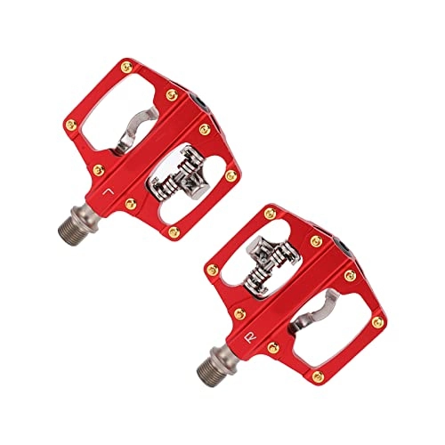 Mountain Bike Pedal : Chanme Dual Sided Platform Pedals, Anti Scratch Aluminum Alloy Flexible Mountain Bike Pedal Non Slip for Cycling(Red (boxed))