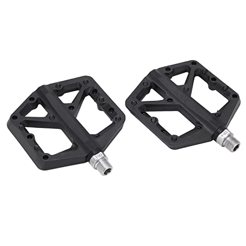 Mountain Bike Pedal : Chanme Mountain Bike Pedal, Nylon Fiber Flat Waterproof Wear Resistant Bicycle Platform Pedals Lightweight 9 / 16 inch for Folding Bikes for Road Bikes for City Bikes(black)