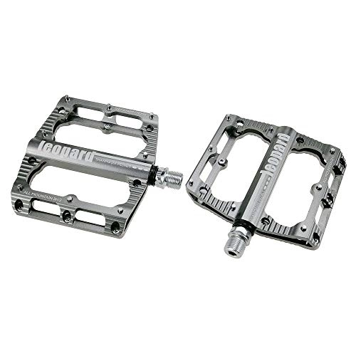 Mountain Bike Pedal : ChengBeautiful Bicycle pedal Mountain Bike Pedal 1 Pair Of Aluminum Alloy Non-slip Durable Pedal Surface For Road 6 Colors (Color : Titanium)