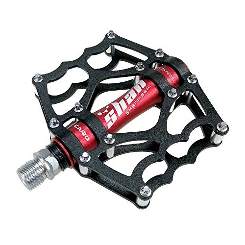 Mountain Bike Pedal : ChengBeautiful Bicycle pedal Mountain Bike Pedal 1 Pair Of Aluminum Alloy Non-slip Durable Pedal Surface For Road 8 Colors (Color : Red)