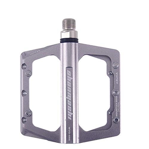 Mountain Bike Pedal : ChengBeautiful Bicycle pedal Mountain Bike Pedal 1 Pair Of Aluminum Alloy Non-slip Durable Pedal Surface Road 4 Colors (Color : Titanium)