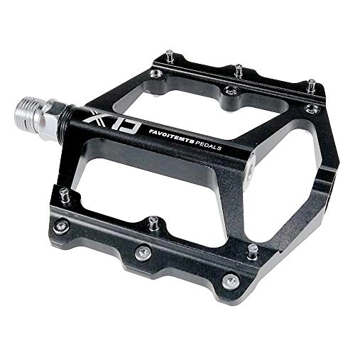 Mountain Bike Pedal : ChengBeautiful Bicycle pedal Mountain Bike Pedals 1 Pair Aluminum Alloy Antiskid Durable Bike Pedals Surface For Road BMX MTB Bike 5 Colors (Color : Black)
