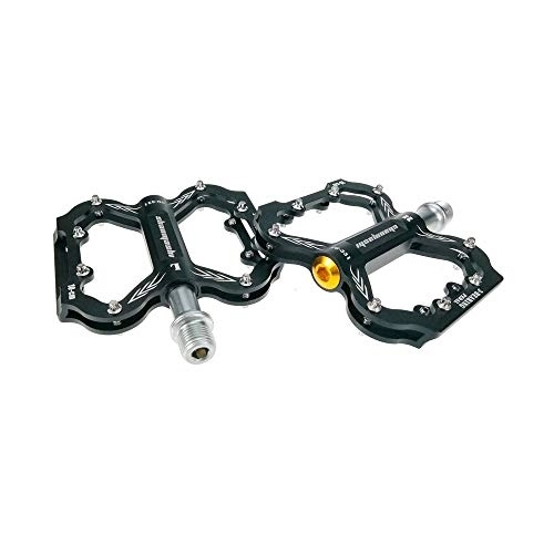 Mountain Bike Pedal : ChengBeautiful Bicycle Pedal Riding A Mountain Bike Pedal 1 Is More Stable Non-slip And Durable Aluminum Alloy Pedals Allow You To Climb In The Rain Or When (Color : Black)