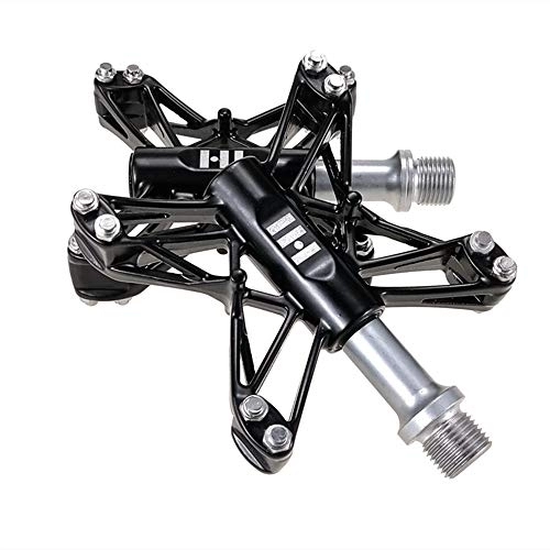 Mountain Bike Pedal : ChengBeautiful Pedals Bike Pedals Durable Bicycle Flat Pedals for Most Adult Mountain Road Bike Mountain Bike Pedals (Color : Black, Size : One size)