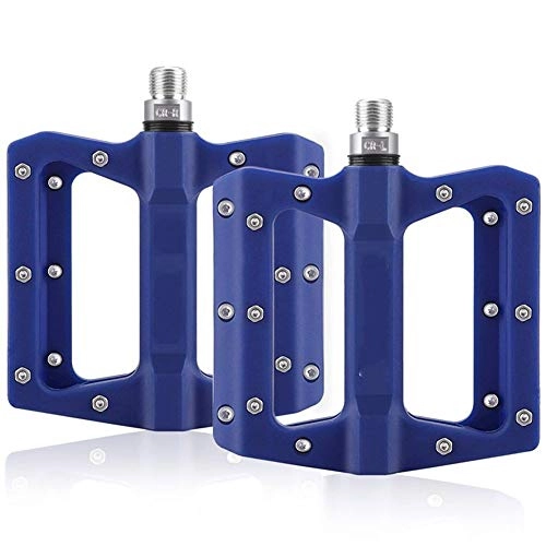Mountain Bike Pedal : CHENGTAO Bike Pedal Bicycle Pedals 3 Sealed Bearing Nylon Anti-slip Cycle Ultralight Cycling Mountain MTB Bike Accessory (Color : Blue)