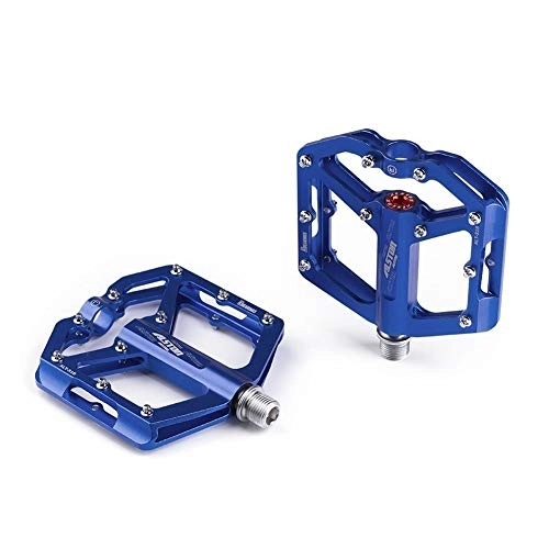 Mountain Bike Pedal : CHENGTAO Non-Slip Mountain Bike Pedals, Ultra Strong Colorful Machined 9 / 16" 3 Sealed Bearings For Road Fixie Bike (Color : Blue)