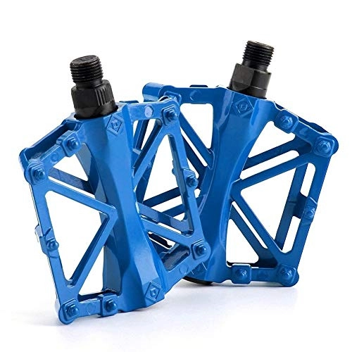 Mountain Bike Pedal : Cheniess Bicycle Pedal Mountain Bike Pedal Ultra-light Aluminum Alloy Non-slip Pedal Pedal Suit for Long Ride (Color : Blue)