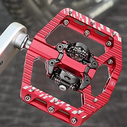 Mountain Bike Pedal : chenqian 2Pcs Mountain Bike Pedals, Double-sided Lock Pedal Aluminum Alloy Dual-purpose Pedal With Skid-proof Design For Road, Mountain, And Hiking Bicycles - 4.41x4.69 In