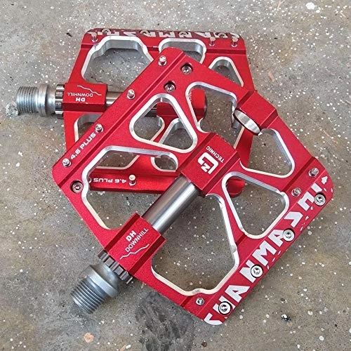 Mountain Bike Pedal : ChenYongPing Non-Slip Bike Pedal- Mountain Bike Pedals 1 Pair Aluminum Alloy Antiskid Durable Bike Pedals Surface For Road BMX MTB Bike 4 Colors (SMS-4.6 PLUS) (Color : Red)