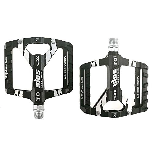 Mountain Bike Pedal : ChenYongPing Non-Slip Bike Pedal- Mountain Bike Pedals 1 Pair Aluminum Alloy Antiskid Durable Bike Pedals Surface For Road BMX MTB Bike 6 Colors (SMS-0.1) (Color : Black)