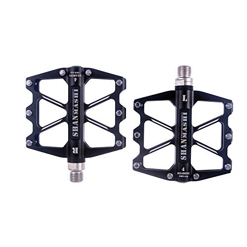 Mountain Bike Pedal : ChenYongPing Non-Slip Bike Pedal- Mountain Bike Pedals 1 Pair Aluminum Alloy Antiskid Durable Bike Pedals Surface For Road BMX MTB Bike 6 Colors (SMS-418) (Color : Black)