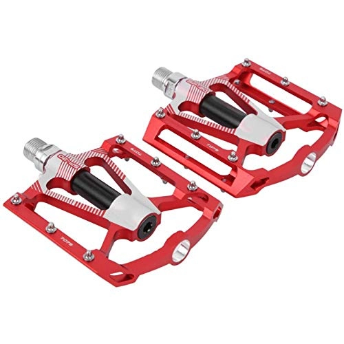 Mountain Bike Pedal : CHICIRIS Black / Red / Silver Easy to Install Aluminium Alloy Bike Pedal, Bicycle Pedal, CR Fine Workmanship Riding for Mountain Bicycle Accessory Cyclist(red)