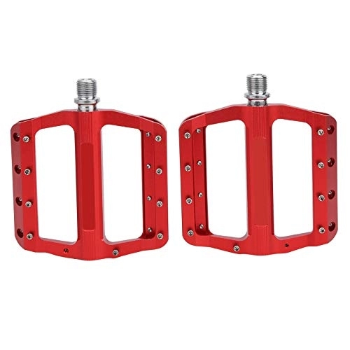 Mountain Bike Pedal : CHICIRIS JT02 Mountain Bike Pedals, Aluminum Alloy Lightweight Flat Bicycle Pedal Sets Non-Slip Bike Pedals(Red)