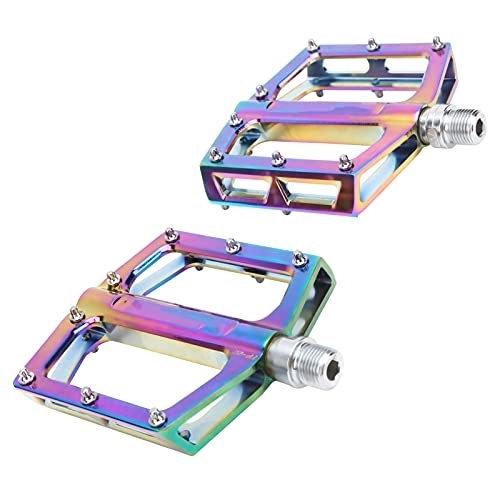 Mountain Bike Pedal : CHICIRIS Mountain Bike Pedals, 1 Pair 3 Bearing Bicycle Pedals Aluminum Alloy Electroplated Colorful Pedals for Mountain Bikes