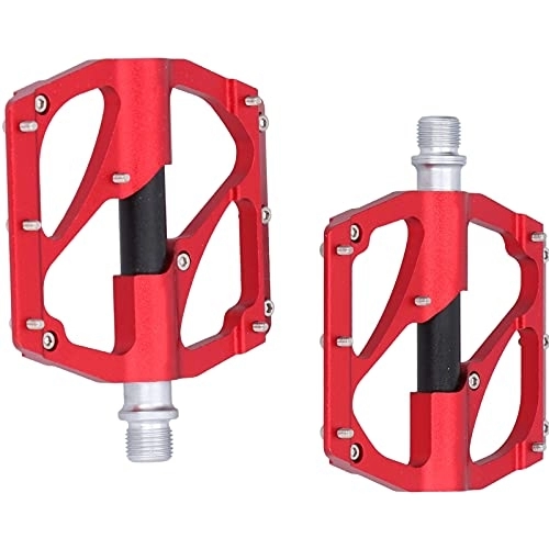 Mountain Bike Pedal : CHICIRIS MTB pedals Wide flat pedals, 3 Sealed bearings Anti‑Slide Aluminium Alloy Widen High Speed Bearing Pedal Mountain Bike Accessories(red) Bicycles and accessories