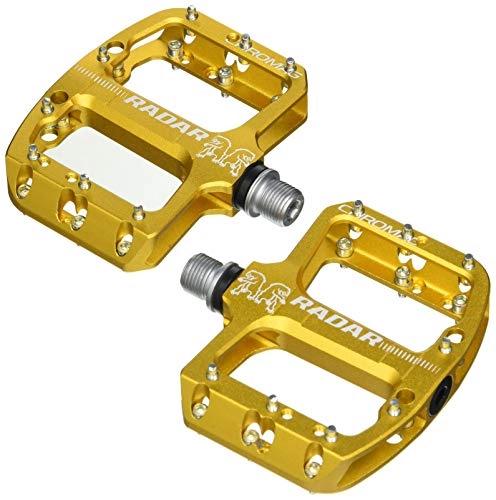 Mountain Bike Pedal : CHROMAG Radar Pedals for Mountain Bike / MTB / Cycle / VAE / E-Bike Adult Unisex, Gold, 70 x 93 mm