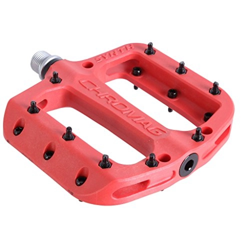 Mountain Bike Pedal : CHROMAG Synth Unisex Adult Mountain Bike / MTB / Cycle / VAE / E-Bike Pedals, Red, 110 x 107 mm