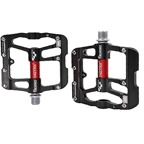 Mountain Bike Pedal : Chtom 1 Pair 10mm U Slot Bicycle Rear Pedals Folding Non-slip Seat Footrest Cycling Accessories for Mountain Bike Foot Pegs (Color : Black)