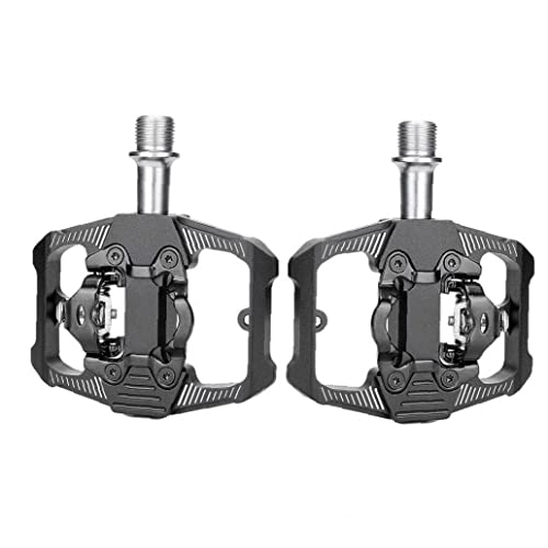 Mountain Bike Pedal : Chtom Mountain Bike Pedals Aluminum Alloy 3 Sealed Bearing Spd Platform Pedals Bicycle Accessories 1pair Black (Color : Blue)
