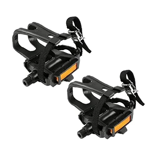 Mountain Bike Pedal : Chtom Mountain Bike Pedals Bicycle Pedal with Light Weight Aluminium Alloy Bicycle Foot Pedals Road Bicycles Fixed Gear Cycling Flat Pedal 9 / 16 Inches Black 1pair (Color : Black)