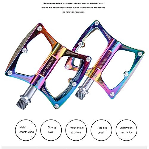 Mountain Bike Pedal : CHUHJ Mountain / Road Bike Pedals Universal Bicycle Pedals Durable And Lightweight High-Strength Non-Slip Aluminum Alloy Wide Platform Pedals For Road MTB BMX Bicycle Flat Pedals